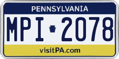 PA license plate MPI2078