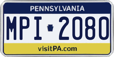 PA license plate MPI2080