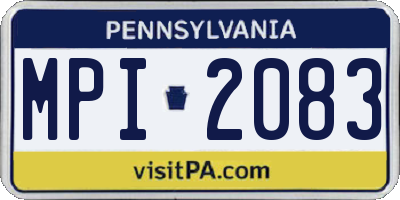 PA license plate MPI2083
