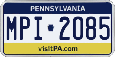 PA license plate MPI2085