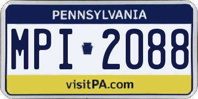 PA license plate MPI2088