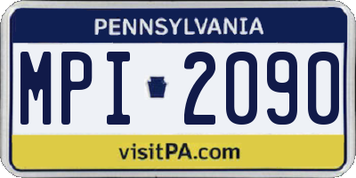 PA license plate MPI2090