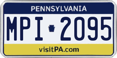 PA license plate MPI2095