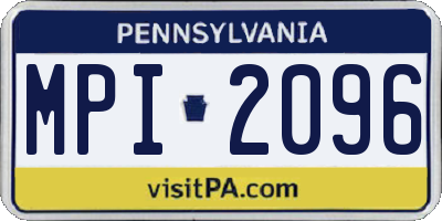 PA license plate MPI2096