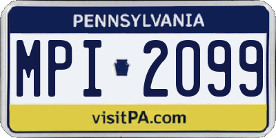 PA license plate MPI2099
