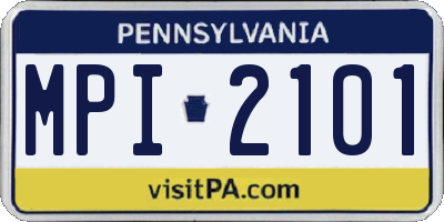 PA license plate MPI2101