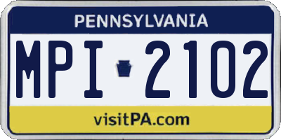 PA license plate MPI2102