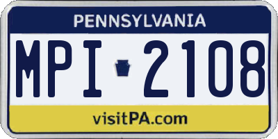 PA license plate MPI2108