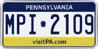 PA license plate MPI2109