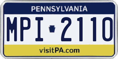 PA license plate MPI2110