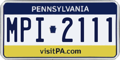 PA license plate MPI2111