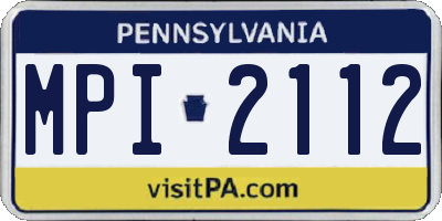 PA license plate MPI2112