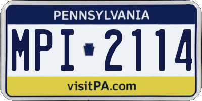 PA license plate MPI2114