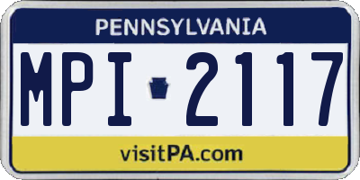 PA license plate MPI2117