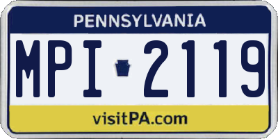 PA license plate MPI2119