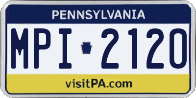 PA license plate MPI2120