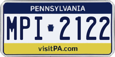 PA license plate MPI2122