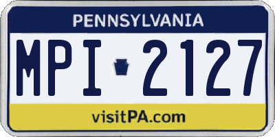 PA license plate MPI2127