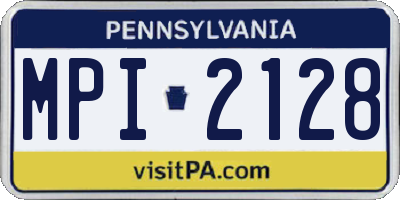 PA license plate MPI2128