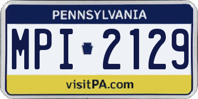 PA license plate MPI2129