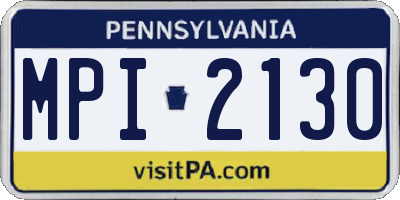 PA license plate MPI2130