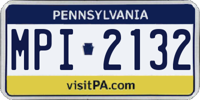 PA license plate MPI2132