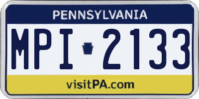 PA license plate MPI2133