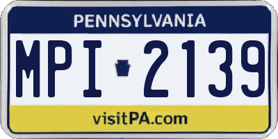 PA license plate MPI2139