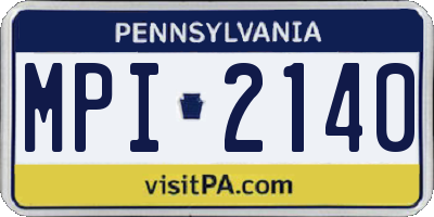 PA license plate MPI2140
