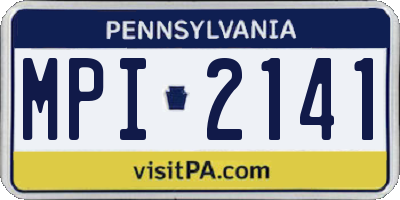 PA license plate MPI2141