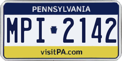 PA license plate MPI2142