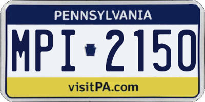 PA license plate MPI2150