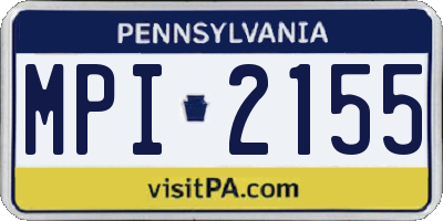 PA license plate MPI2155