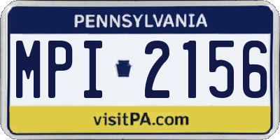 PA license plate MPI2156