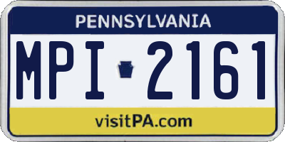 PA license plate MPI2161