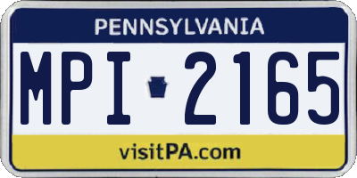PA license plate MPI2165