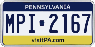 PA license plate MPI2167
