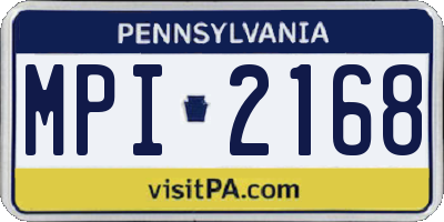 PA license plate MPI2168