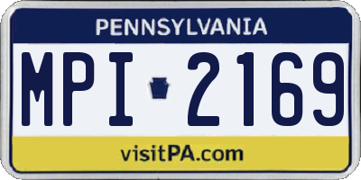 PA license plate MPI2169