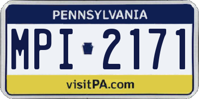 PA license plate MPI2171