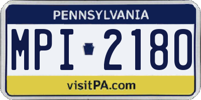 PA license plate MPI2180
