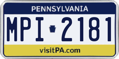 PA license plate MPI2181