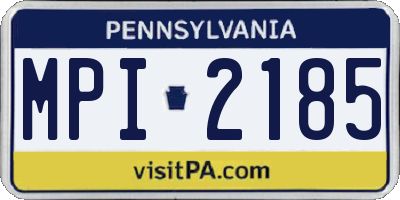 PA license plate MPI2185