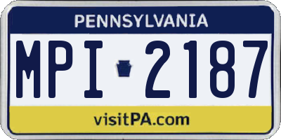 PA license plate MPI2187