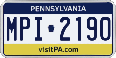 PA license plate MPI2190