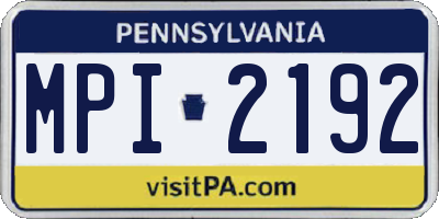 PA license plate MPI2192