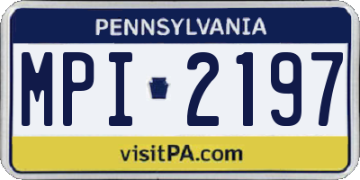 PA license plate MPI2197