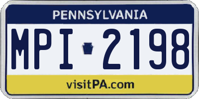 PA license plate MPI2198