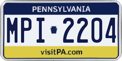 PA license plate MPI2204