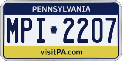 PA license plate MPI2207